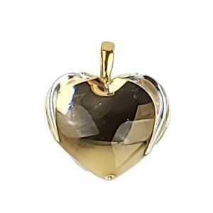 BACCARAT JEWELRY ROMANCE BABY COEUR CLEAR HEART 18K GOLD PENDANT FRANCE NEW